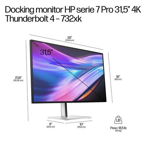 HP Series 7 Pro Serie 7 Pro 31,5 inch 4K Thunderbolt 4 dockingmonitor - 732xk - Image 6