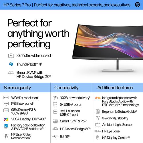 HP Series 7 Pro Serie 7 Pro 37,5 inch WQHD+ Thunderbolt 4 monitor - 738pu - Image 5
