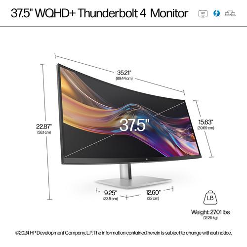HP Series 7 Pro Serie 7 Pro 37,5 inch WQHD+ Thunderbolt 4 monitor - 738pu - Image 8