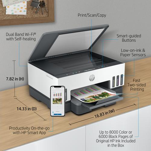 HP Smart Tank 7005 Draadloos All-in-One Kleur Printer, Dubbelzijdig printen; Kopieerapparaat, Scanner - Image 2