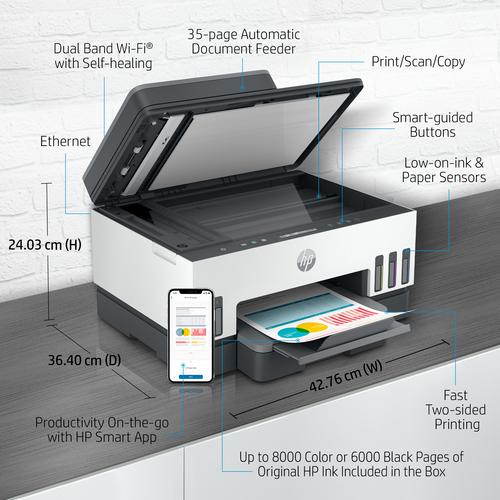 HP Smart Tank 7305 Draadloos All-in-One Kleur Printer, Dubbelzijdig printen; Kopieerapparaat, Scanner - Image 2