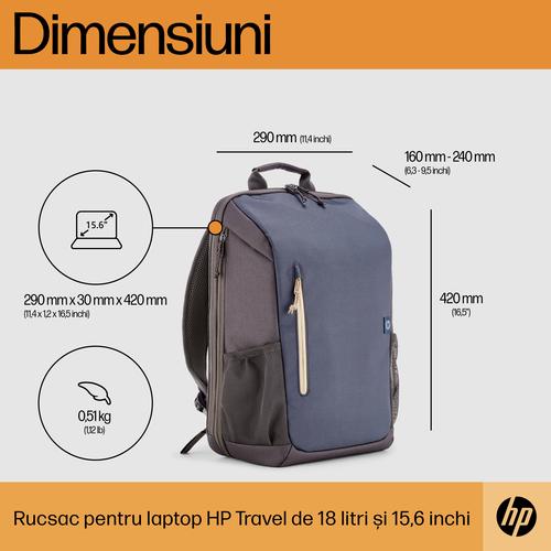 HP Travel 15,6 Blue Night Laptop Backpack, 18 liter - Image 8
