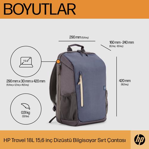 HP Travel 15,6 Laptop Backpack, 18 liter, Iron Grey - Image 5
