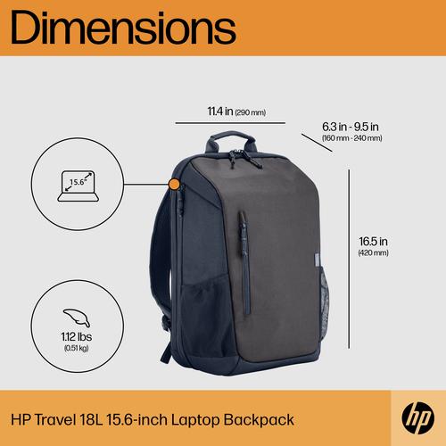 HP Travel 15,6 Laptop Backpack, 18 liter, Iron Grey - Image 2