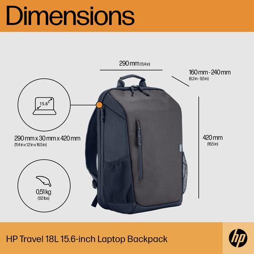 HP Travel 15,6 Laptop Backpack, 18 liter, Iron Grey - Image 9