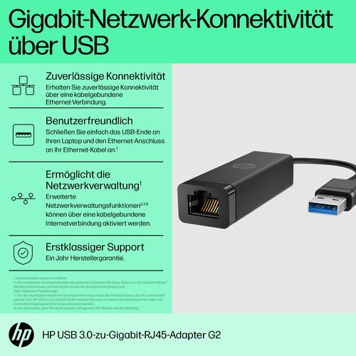 HP USB 3.0-naar-Gigabit RJ45-adapter G2 - Image 6
