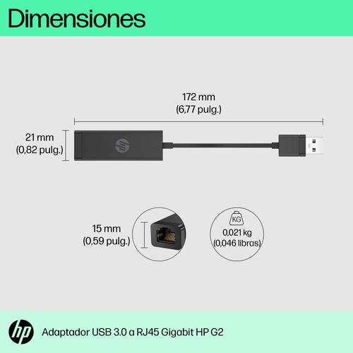 HP USB 3.0-naar-Gigabit RJ45-adapter G2 - Image 8