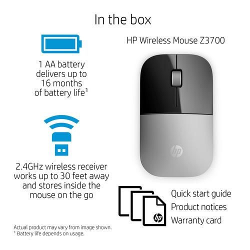 HP Z3700 zilverkleurige draadloze muis - Image 6