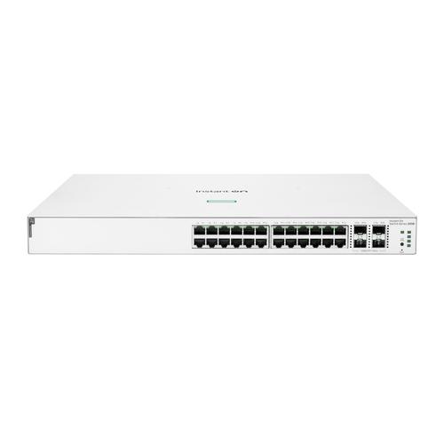 HPE Aruba Networking Networking Instant On Switch 24p Gigabit CL4 PoE 4p SFP+ 370W 1930 Managed L2/L3/L4 Gigabit Ethernet (10/100/1000) Power over Ethernet (PoE) 1U Wit - Image 1