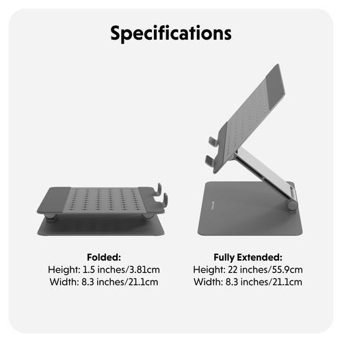 HYPER HS1150GYGL laptopstandaard Grijs 40,6 cm (16") - Image 8