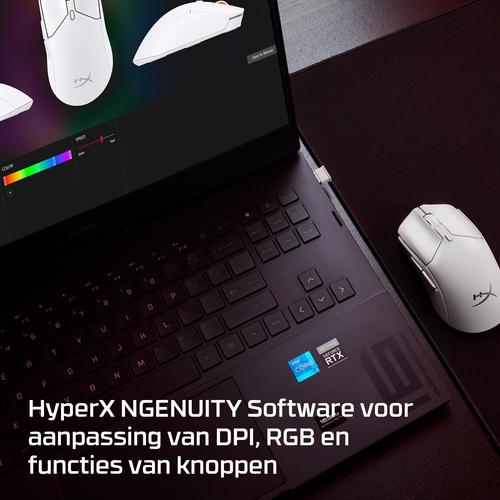HyperX Pulsefire Haste 2 Mini - draadloze gamingmuis (wit) - Image 7