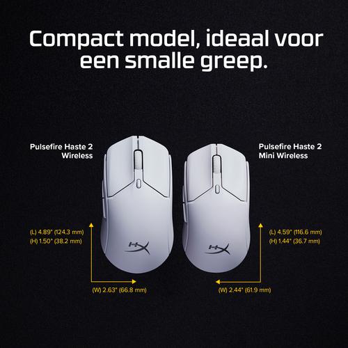 HyperX Pulsefire Haste 2 Mini - draadloze gamingmuis (wit) - Image 8