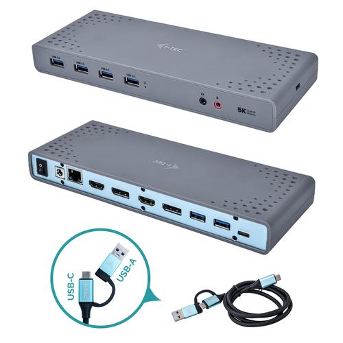 i-tec CADUAL4KDOCK laptop dock & poortreplicator Bedraad USB 3.2 Gen 1 (3.1 Gen 1) Type-C Zwart, Turkoois - Image 1
