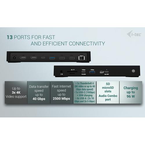 i-tec Thunderbolt4 Triple Display Docking Station + Power Delivery 96W - Image 4