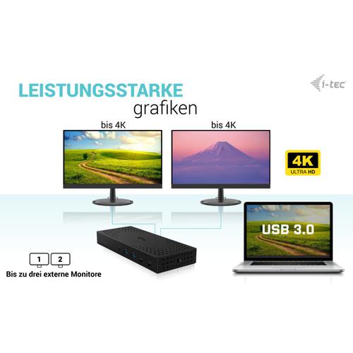 i-tec USB 3.0 / USB-C / Thunderbolt, 3x 4K Docking Station Gen 2 + Power Delivery 100W - Image 9