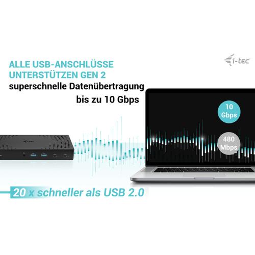 i-tec USB 3.0 / USB-C / Thunderbolt, 3x 4K Docking Station Gen 2 + Power Delivery 100W - Image 10