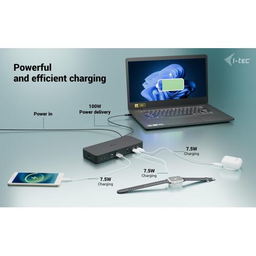 i-tec USB-C Intelligent Triple Display Docking Station + Power Delivery 100W - Image 2