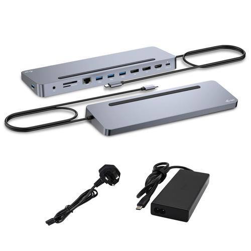 i-tec USB-C Metal Ergonomic 3x 4K Display Docking Station with Power Delivery 100 W + Universal Charger 100 W - Image 1