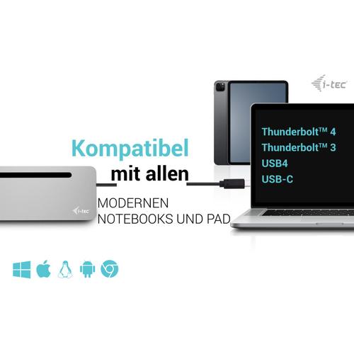 i-tec USB-C Metal Ergonomic 3x 4K Display Docking Station with Power Delivery 100 W + Universal Charger 100 W - Image 5
