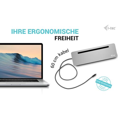 i-tec USB-C Metal Ergonomic 3x 4K Display Docking Station with Power Delivery 100 W + Universal Charger 100 W - Image 8