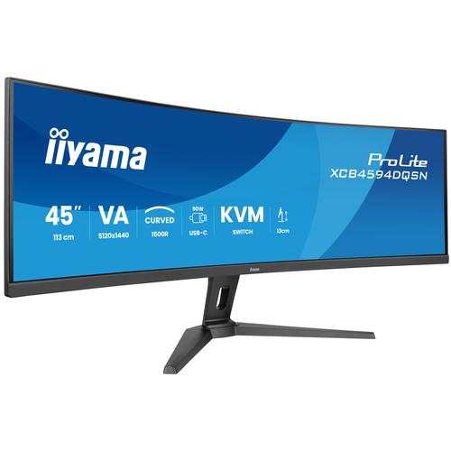 iiyama G-MASTER 45"LCD Curved Bus. UWQHD computer monitor 113 cm (44.5") 5120 x 1440 Pixels Dual QHD LED Zwart