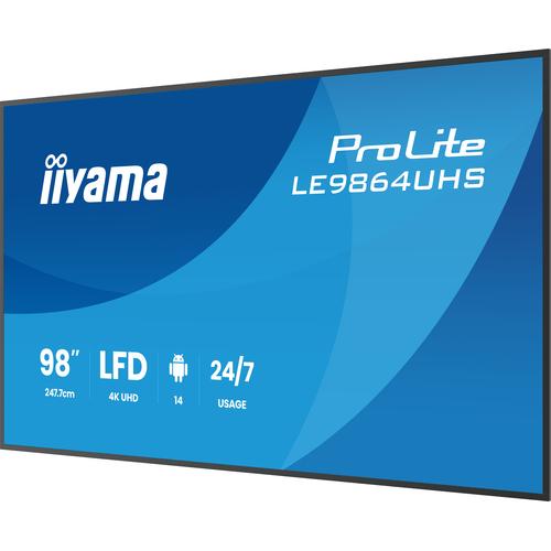 iiyama LE9864UHS-B1AG beeldkrant Digitale signage flatscreen 2,49 m (98") Wifi 500 cd/m² 4K Ultra HD Zwart Type processor Android 24/7 - Image 5