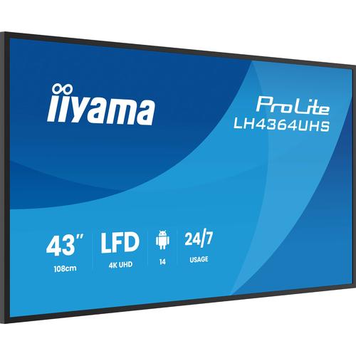 iiyama LH4364UHS-B1AG beeldkrant Digitale signage flatscreen 109,2 cm (43") LED Wifi 500 cd/m² 4K Ultra HD Zwart Type processor Android 24/7 - Image 10