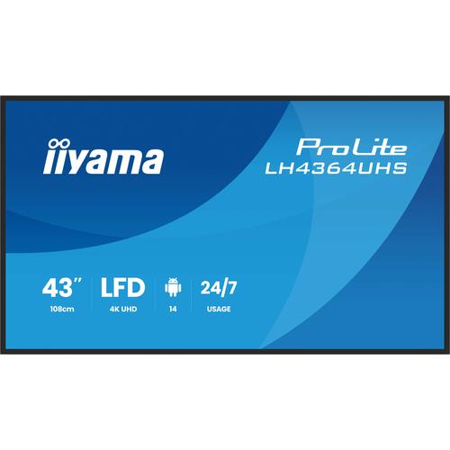 iiyama LH4364UHS-B1AG beeldkrant Digitale signage flatscreen 109,2 cm (43") LED Wifi 500 cd/m² 4K Ultra HD Zwart Type processor Android 24/7 - Image 8