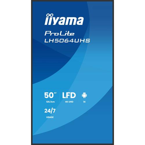iiyama LH5064UHS-B1AG beeldkrant Digitale signage flatscreen 127 cm (50") Wifi 500 cd/m² 4K Ultra HD Zwart Type processor Android 24/7 - Image 9