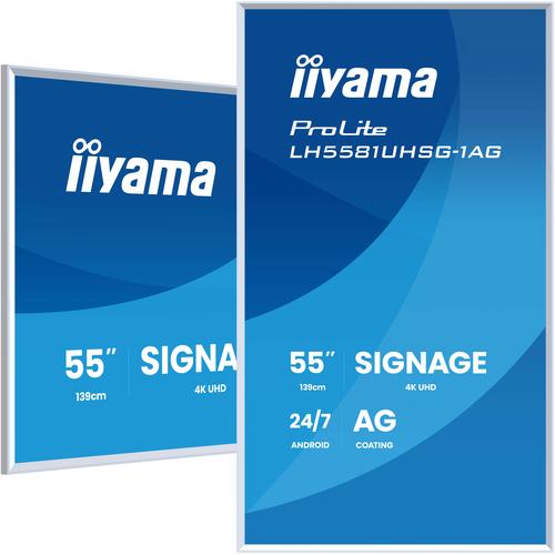 iiyama LH5581UHSG-1AG beeldkrant Digitale signage flatscreen 138,7 cm (54.6") Wifi 500 cd/m² 4K Ultra HD Wit Type processor Android 24/7 - Image 1