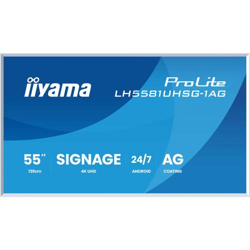 iiyama LH5581UHSG-1AG beeldkrant Digitale signage flatscreen 138,7 cm (54.6") Wifi 500 cd/m² 4K Ultra HD Wit Type processor Android 24/7 - Image 6