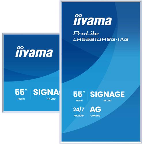 iiyama LH5581UHSG-1AG beeldkrant Digitale signage flatscreen 138,7 cm (54.6") Wifi 500 cd/m² 4K Ultra HD Wit Type processor Android 24/7 - Image 9