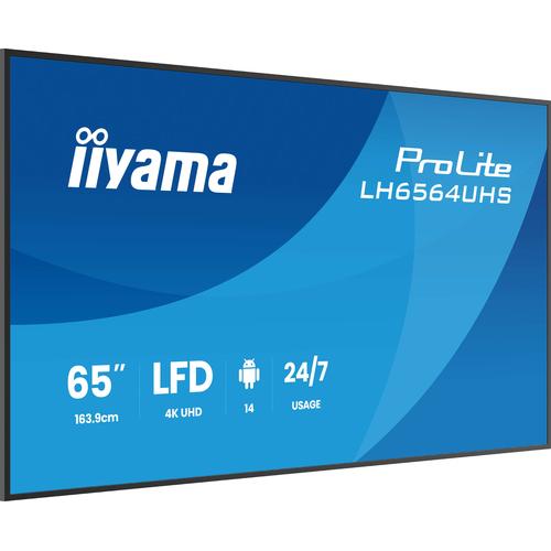 iiyama LH6564UHS-B1AG beeldkrant Digitale signage flatscreen 165,1 cm (65") Wifi 500 cd/m² 4K Ultra HD Zwart Type processor Android 24/7 - Image 10