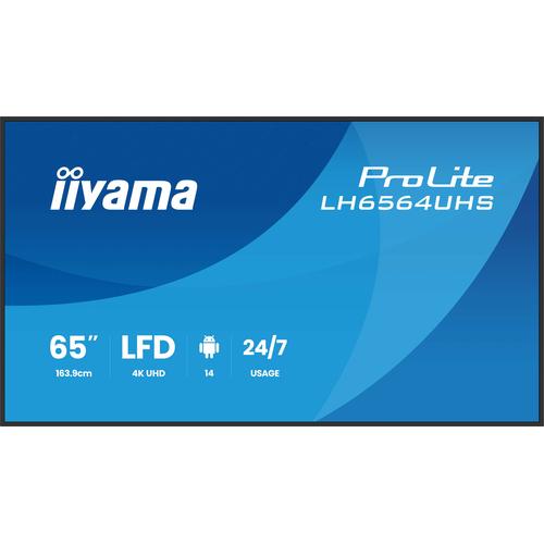 iiyama LH6564UHS-B1AG beeldkrant Digitale signage flatscreen 165,1 cm (65") Wifi 500 cd/m² 4K Ultra HD Zwart Type processor Android 24/7 - Image 8
