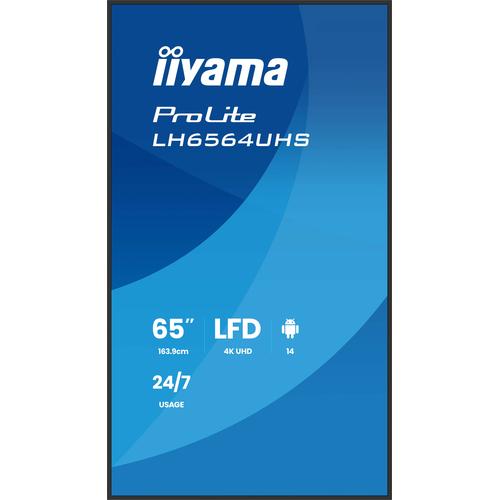 iiyama LH6564UHS-B1AG beeldkrant Digitale signage flatscreen 165,1 cm (65") Wifi 500 cd/m² 4K Ultra HD Zwart Type processor Android 24/7 - Image 9
