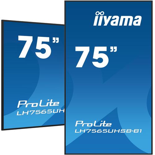 iiyama LH7565UHSB-B1 beeldkrant Kiosk-ontwerp 189,2 cm (74.5") LED Wifi 800 cd/m² 4K Ultra HD Zwart Type processor Android 11 24/7 - Image 1