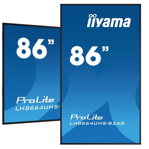 iiyama LH8664UHS-B2AG beeldkrant Digitale signage flatscreen 2,17 m (85.6") Wifi 500 cd/m² 4K Ultra HD Zwart Type processor Android 11 24/7 - Image 1
