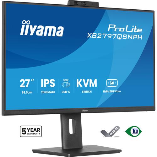 iiyama ProLite XB2797QSNPH-B1 27IN IPS LCD 4MS 2560X1440 350CD/M2 HDMI/DP/USB 2 computer monitor 68,6 cm (27") 2560 x 1440 Pixels Quad HD Zwart - Image 1