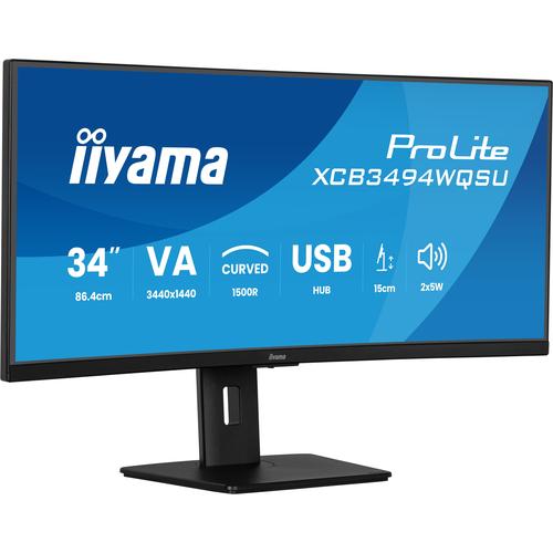 iiyama ProLite XCB3494WQSU-B1 computer monitor 86,4 cm (34") 3440 x 1440 Pixels UltraWide Quad HD LED Zwart - Image 1