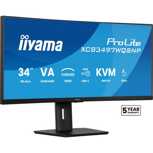 iiyama ProLite XCB3497WQSNP-B1 computer monitor 86,4 cm (34") 3440 x 1440 Pixels UltraWide Quad HD LED Zwart - Image 1