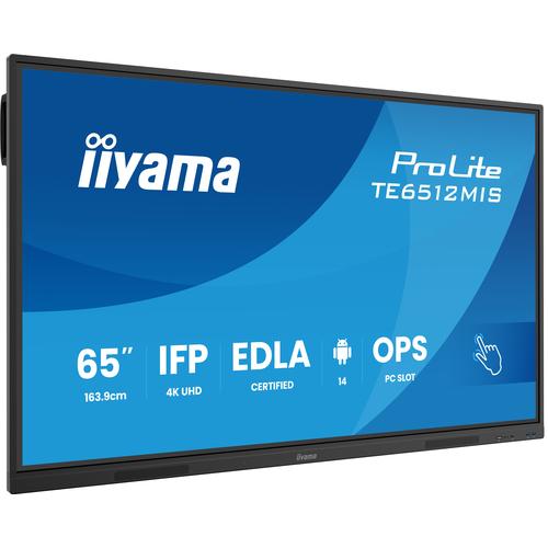 iiyama TE6512MIS-B4AG beeldkrant Interactief flatscreen 165,1 cm (65") LCD Wifi 400 cd/m² 4K Ultra HD Zwart Touchscreen Type processor Android 24/7 - Image 1