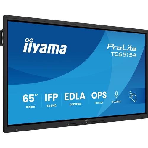 iiyama TE6515A-B1AG beeldkrant Interactief flatscreen 163,8 cm (64.5") Wifi 550 cd/m² 4K Ultra HD Zwart Touchscreen Type processor Android - Image 1