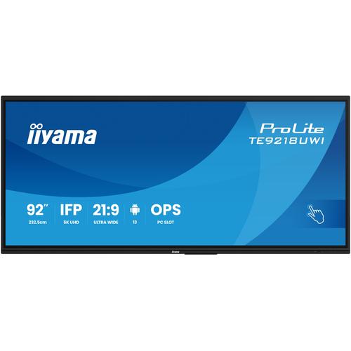 iiyama TE9218UWI-B1AG beeldkrant Interactief flatscreen 2,32 m (91.5") LED Wifi 500 cd/m² 5K Ultra HD Zwart Touchscreen Type processor Android 16/7 - Image 1