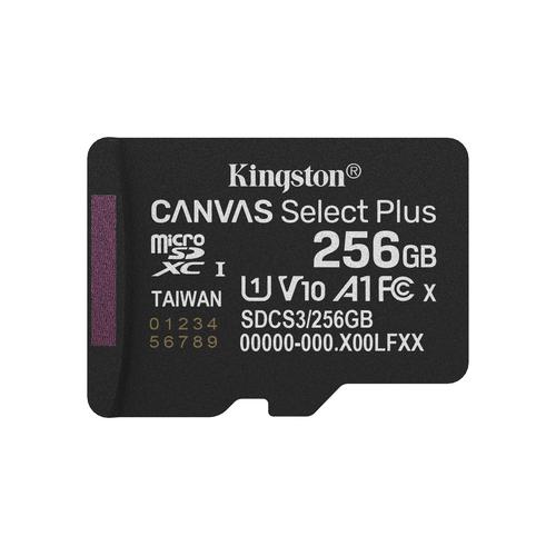 Kingston Technology 256GB microSDXC Canvas Select Plus Gen3 150MB/s A1 kaart + adapter - Image 3