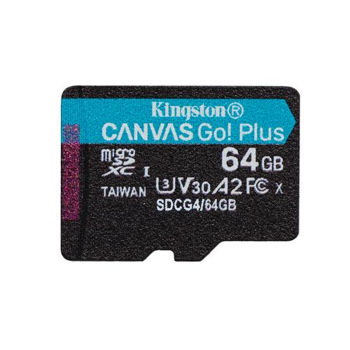 Kingston Technology 64GB microSDXC Canvas Go! Plus Gen4 200R A2 U3 enkel pakket zonder adapter - Image 1