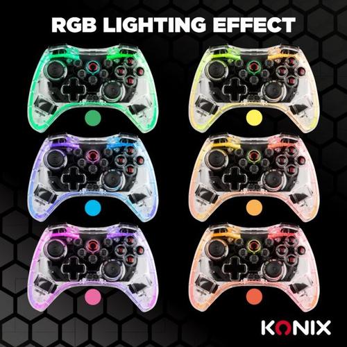 Konix Crystal Transparant USB Gamepad Analoog/digitaal Nintendo Switch, PC - Image 5