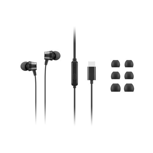 Lenovo 4XD1J77351 hoofdtelefoon/headset Bedraad In-ear Kantoor/callcenter USB Type-C Zwart - Image 1