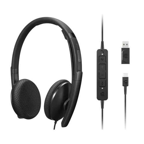 Lenovo 4XD1M45626 hoofdtelefoon/headset Bedraad Hoofdband USB Type-C Zwart - Image 1