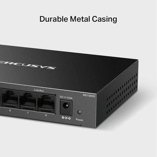 Mercusys MS108GS netwerk-switch Unmanaged Gigabit Ethernet (10/100/1000) Zwart - Image 4