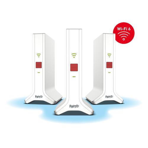 Mesh Set FRITZ! 4200 3-pack Edition Inter Dual-band (2.4 GHz / 5 GHz) Wi-Fi 6E (802.11ax) Rood, Wit 2x2/4x4 - Image 1